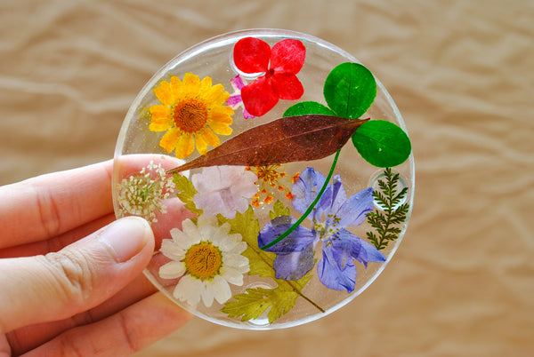 Pressed Flower Coaster Set